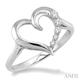 Journey Heart Shape Silver Diamond Fashion Ring