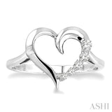 Journey Heart Shape Silver Diamond Fashion Ring