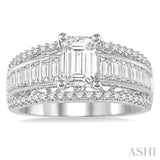 1.00 ctw Diamond Octagon Shape Semi-Mount Engagement Ring in 14K White Gold