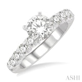3/4 ctw Round Cut Diamond Semi-Mount Engagement Ring in 14K White Gold