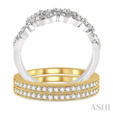 1/2 ctw Round Cut Diamond Triple Band Set in 14K White and Yellow Gold