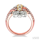 1.00 ctw Diamond Fashion Ring in 14K Tri Color Gold