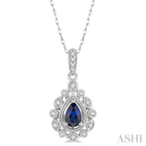 Pear Shape Gemstone & Diamond Pendant