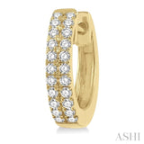 Two Row Diamond Petite Huggie Earring